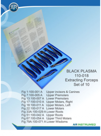 Набор щипцов для удаления из 10 штук Black Plasma